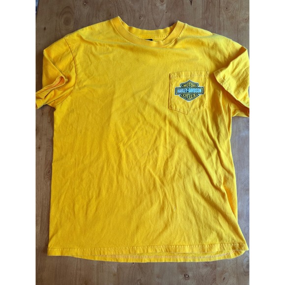 Harley-Davidson Other - Harley-Davidson Laugermans York PA Yellow Pocket T-Shirt Large 2011 Vintage 341